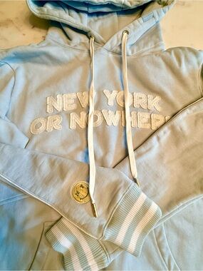Baby Blue Hoodie Sweatshirt with 'New York or Nowhere'